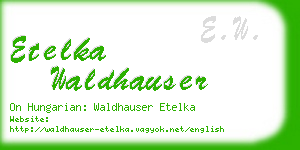 etelka waldhauser business card